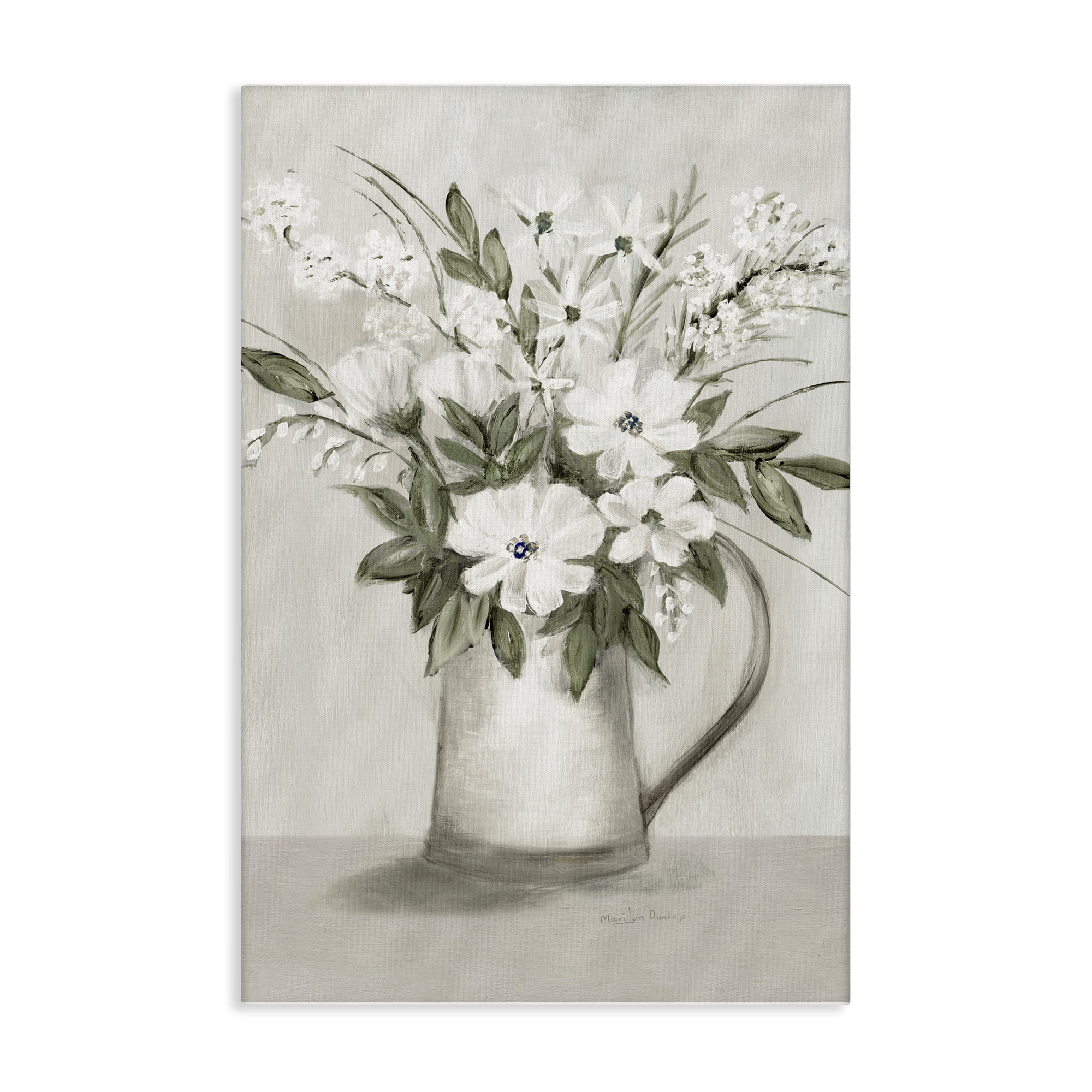Stupell Industries Country Pitcher Bouquet Plants & Flowers Painting Wrapped Canvas Art Print Wall Art, 20 x 30