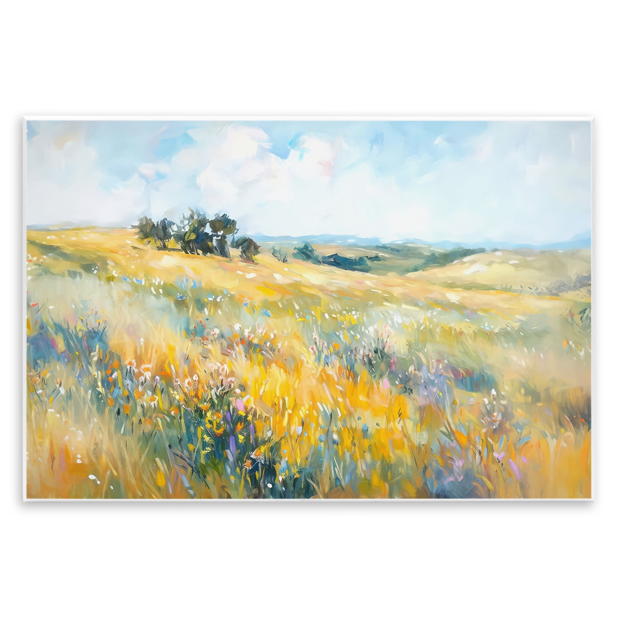 Stupell Industries Country Prairie Scene Landscape & Nature Painting Unframed Art Print Wall Art, 19 x 13