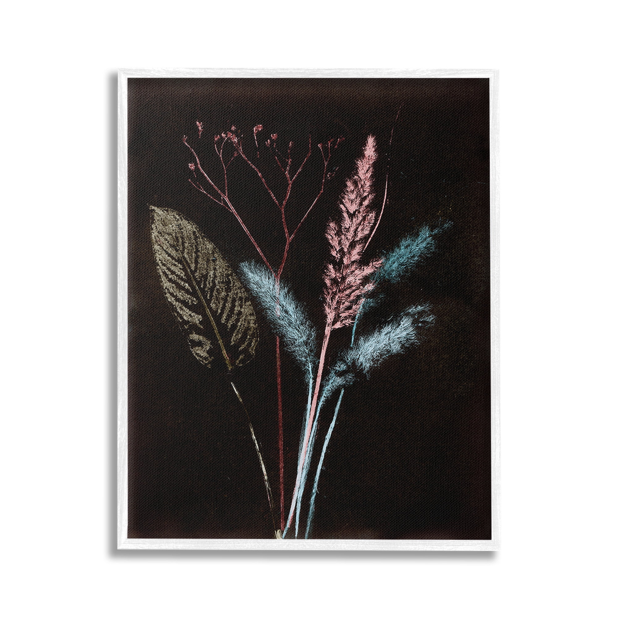 Stupell Industries Country Reeds Impressions Botanical & Floral Painting White Framed Art Print Wall Art, 16 x 20