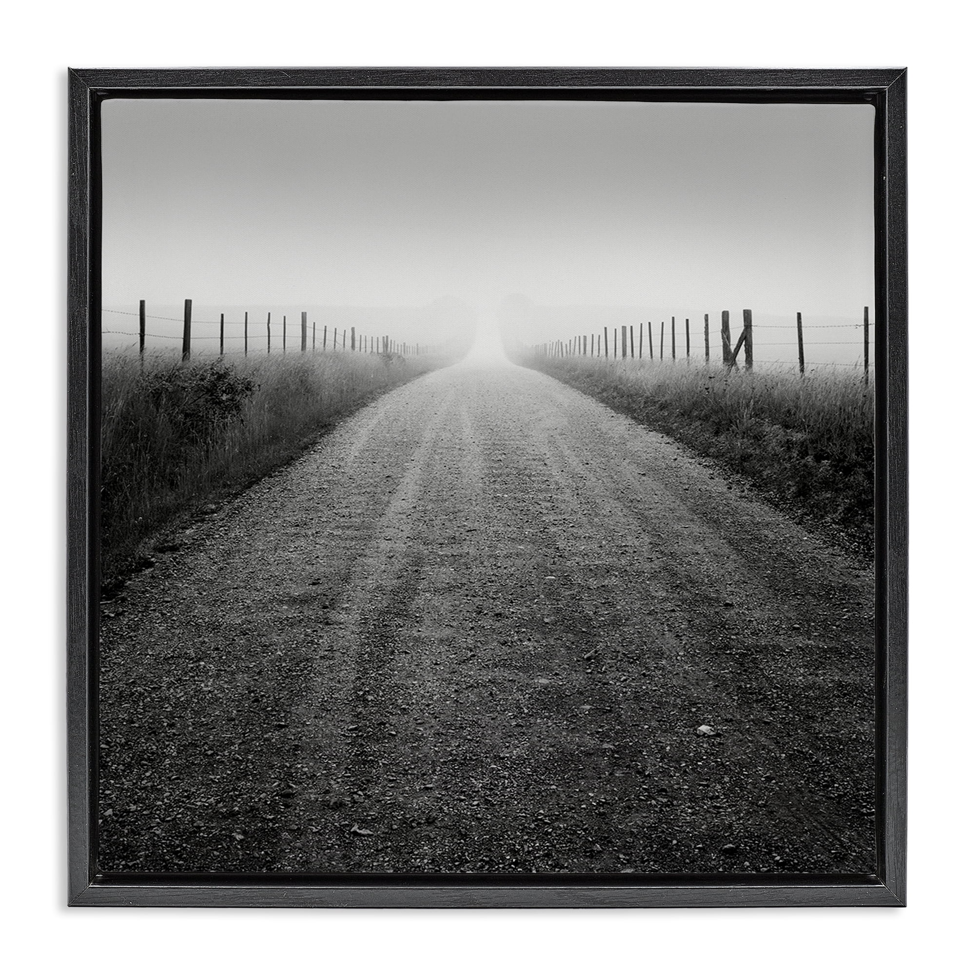 Stupell Industries Country Road in Morning Mist Black Framed Floater Canvas Wall Art, design by Chip Forelli