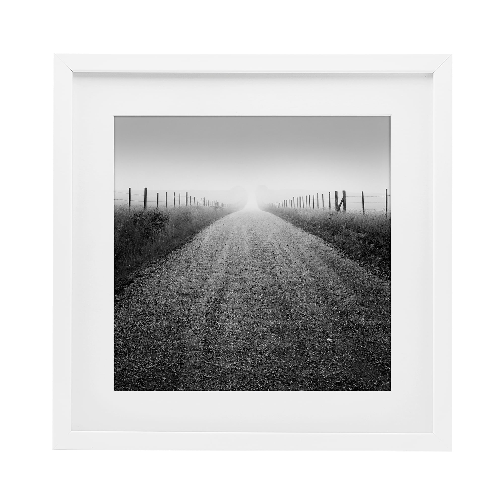 Stupell Industries Country Road in Morning Mist White Framed Print Under Glass, design by Chip Forelli