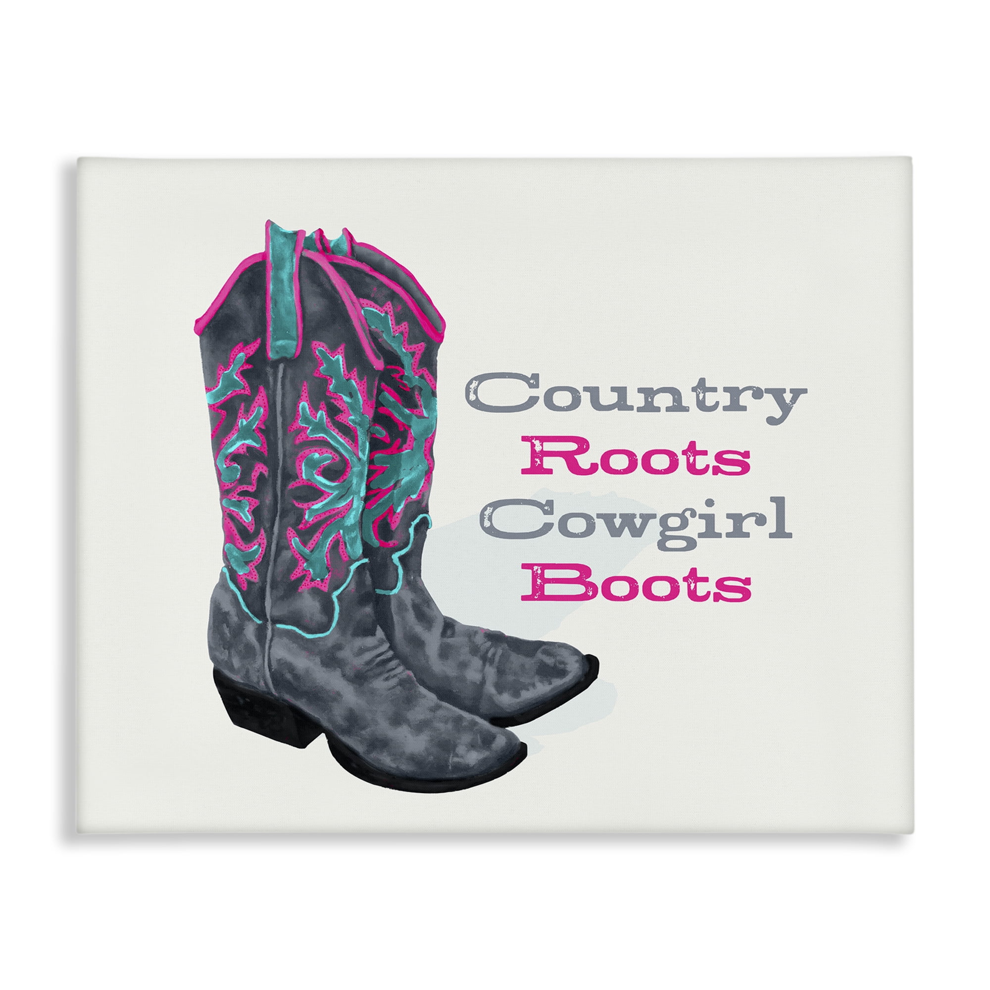 Stupell Industries Country Roots Phrase Typography Painting Gallery Wrapped Canvas Art Print Wall Art, 30 x 24