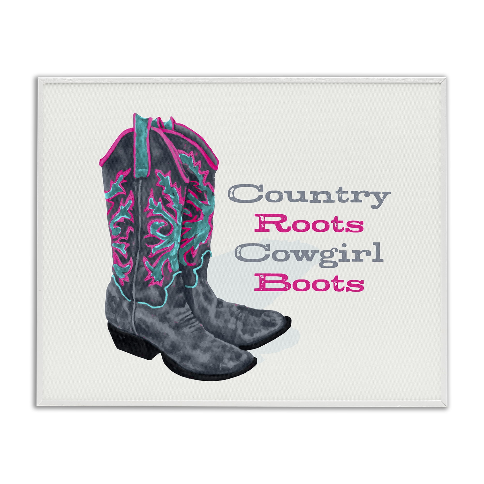 Stupell Industries Country Roots Phrase Typography Painting White Framed Art Print Wall Art, 20 x 16
