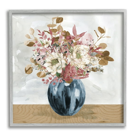 Stupell Industries Country Rustic Bouquet Still Life Botanical & Floral Painting Gray Framed Art Print Wall Art