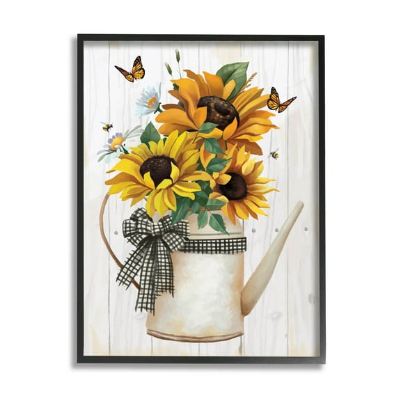 Stupell Industries Country Rustic Sunflower Bouquet Graphic Art Black Framed Art Print Wall Art, Design by Lucca Sheppard