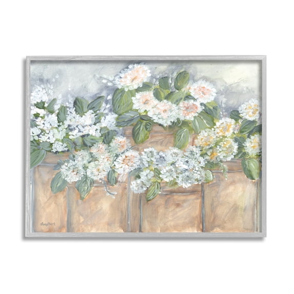 Stupell Industries Country Rustic White Flower Bouquets Arrangement Design Drawings Gray Framed Art Print Wall Art, 14x11, by Roey Ebert
