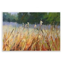 Stupell Industries Country Summer Reeds Landscape & Nature Painting Unframed Art Print Wall Art, 15 x 10