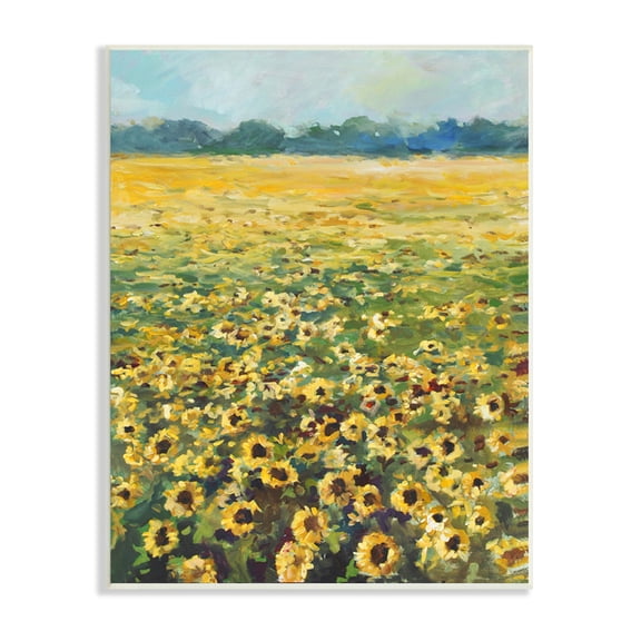 Stupell Industries Country Sunflower Field Yellow Floral Meadow Landscape, 10 x 15, Design by Allayn Stevens