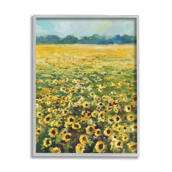 Stupell Industries Country Sunflower Field Yellow Floral Meadow Landscape, 24 x 30, Design by Allayn Stevens