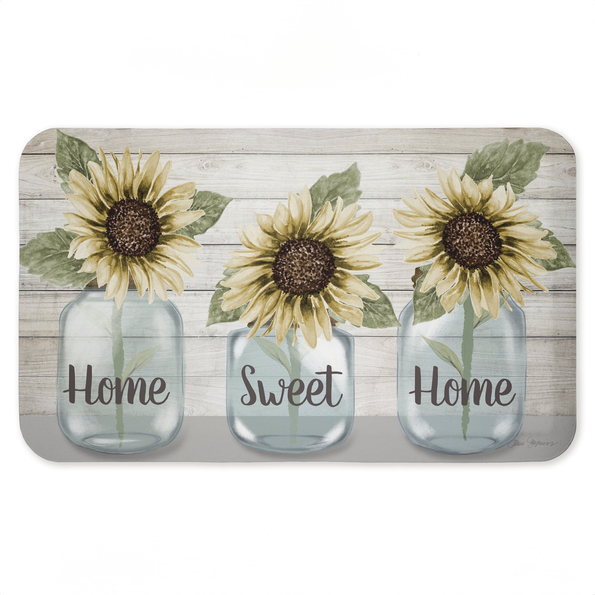 Stupell Industries Country Sunflower Jars Printed Anti-Fatigue Floor Mat, design by Janice Gaynor