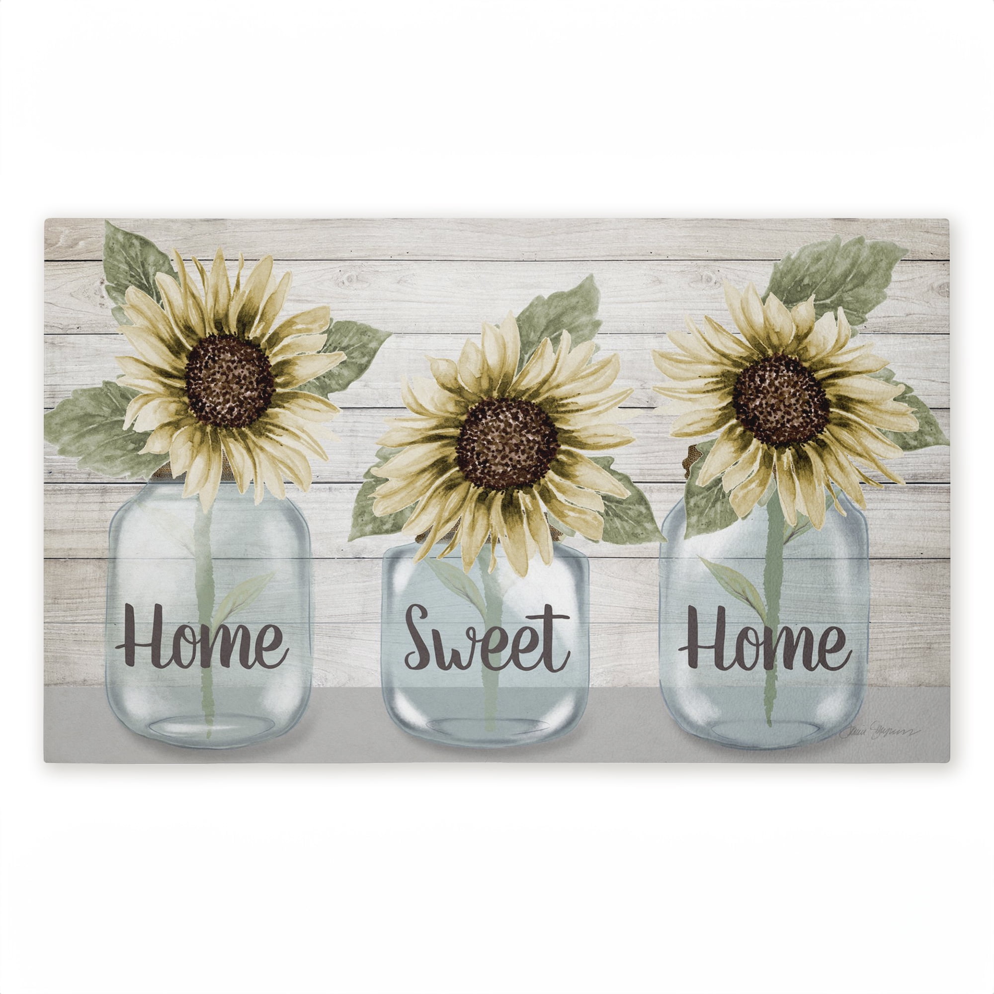 Stupell Industries Country Sunflower Jars Printed Outdoor Door Floor Mat, design by Janice Gaynor