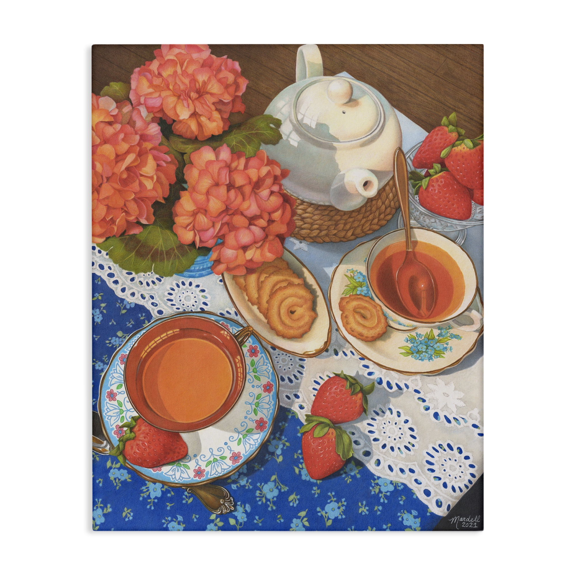 Stupell Industries Country Tea Time Food & Beverage Painting Gallery Wrapped Canvas Art Print Wall Art, 36 x 48