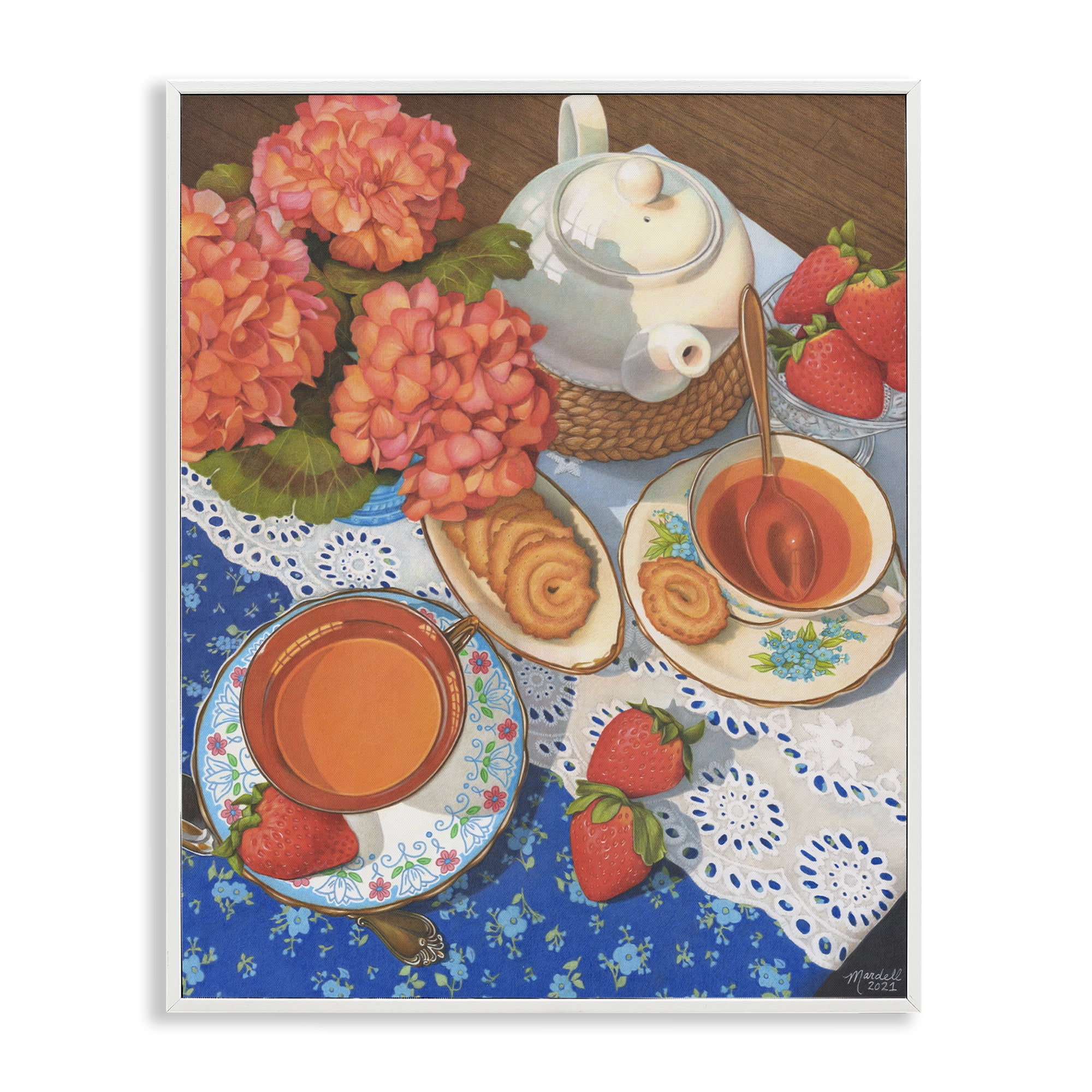 Stupell Industries Country Tea Time Food & Beverage Painting White Framed Art Print Wall Art, 11 x 14