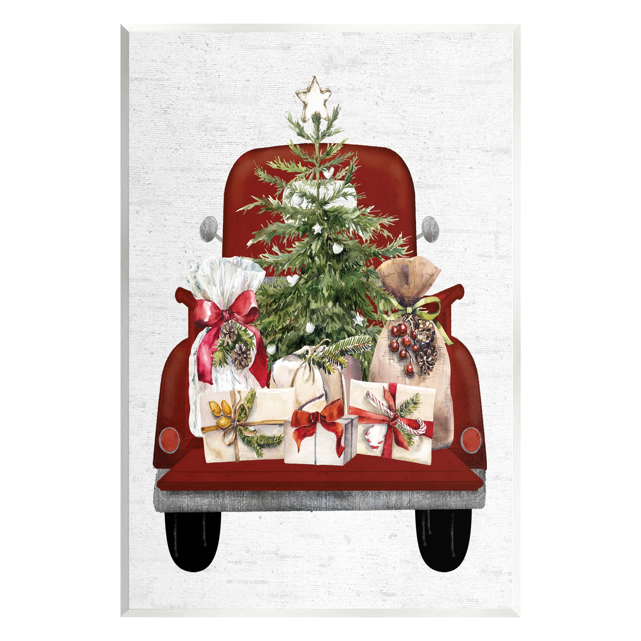 Stupell Industries Country Truck Christmas Gifts Graphic Art Unframed Art Print Wall Art, Design by Lettered and Lined