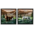 thumbnail image 1 of Stupell Industries Country Valley Horses Grazing Animals Painting Black Floater Framed Canvas Art Print Wall Art, 25 x 25, Set of 2, 1 of 10