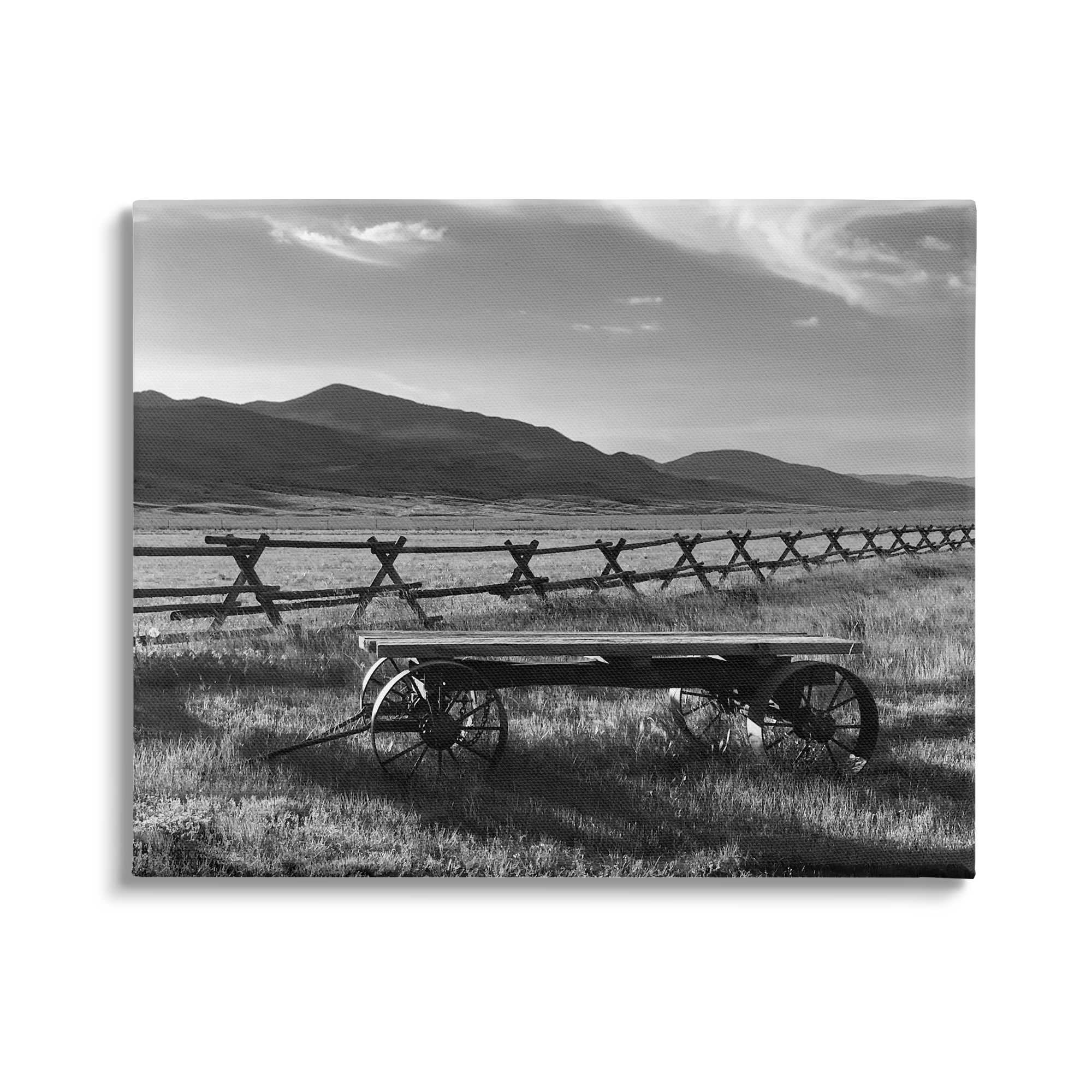 Stupell Industries Country Wagon Scenery Landscape Photography Gallery Wrapped Canvas Art Print Wall Art, 48 x 36