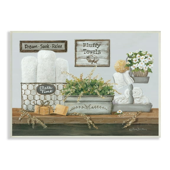 Stupell Industries Country Washroom Counter Still Life Bathroom Towel, 19 x 13,Design by Pam Britton