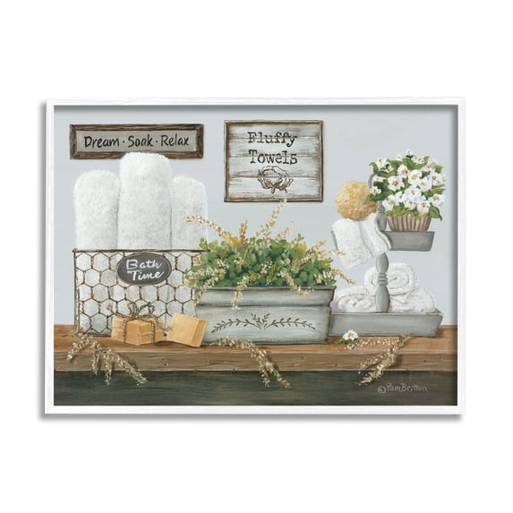 Stupell Industries Country Washroom Counter Still Life Bathroom Towel, 20 x 16,Design by Pam Britton