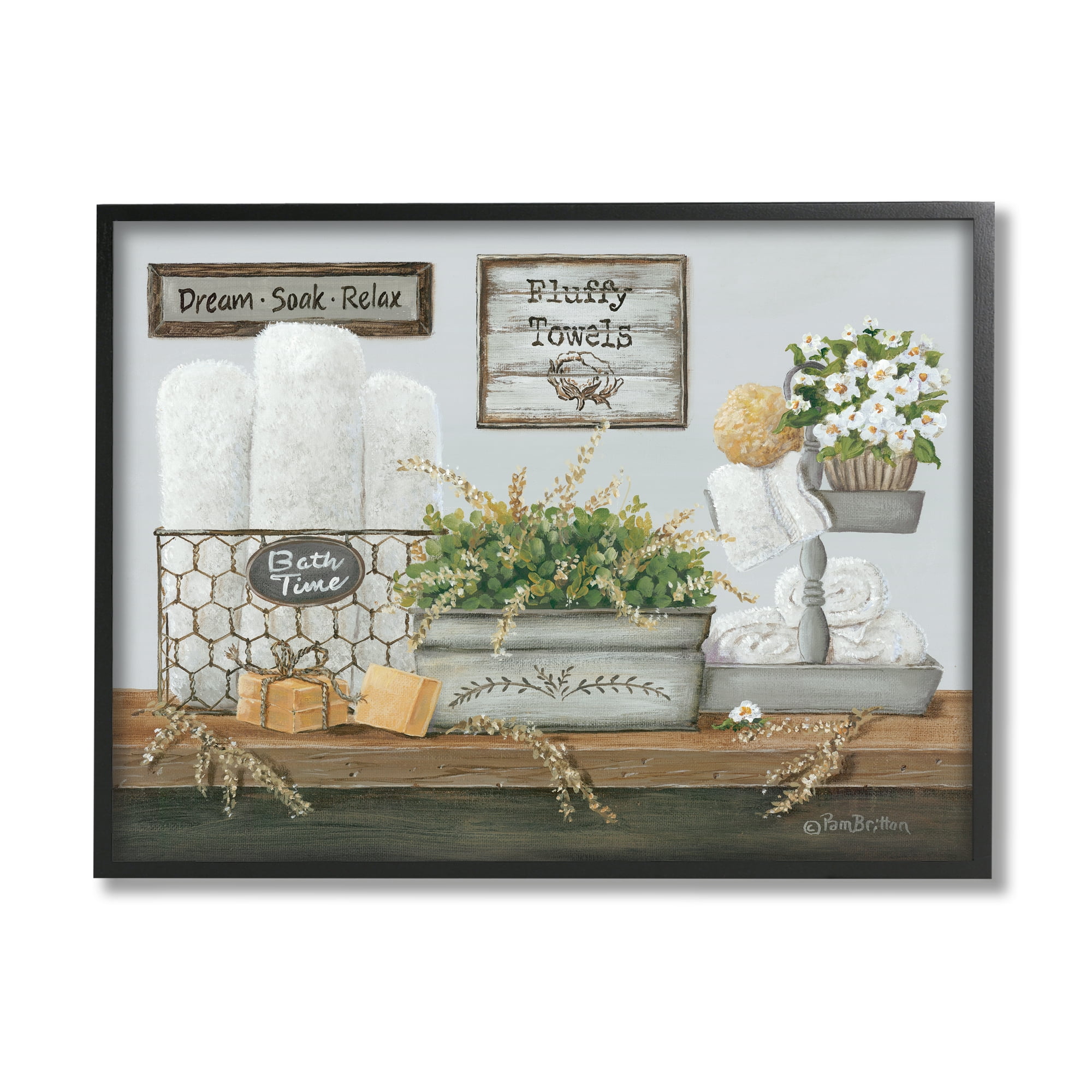 Stupell Industries Country Washroom Counter Still Life Bathroom Towel, 30 x 24,Design by Pam Britton