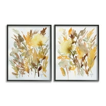 Stupell Industries Country Wheat Abstraction Botanical & Floral Painting Black Framed Art Print Wall Art, 11 x 14, Set of 2
