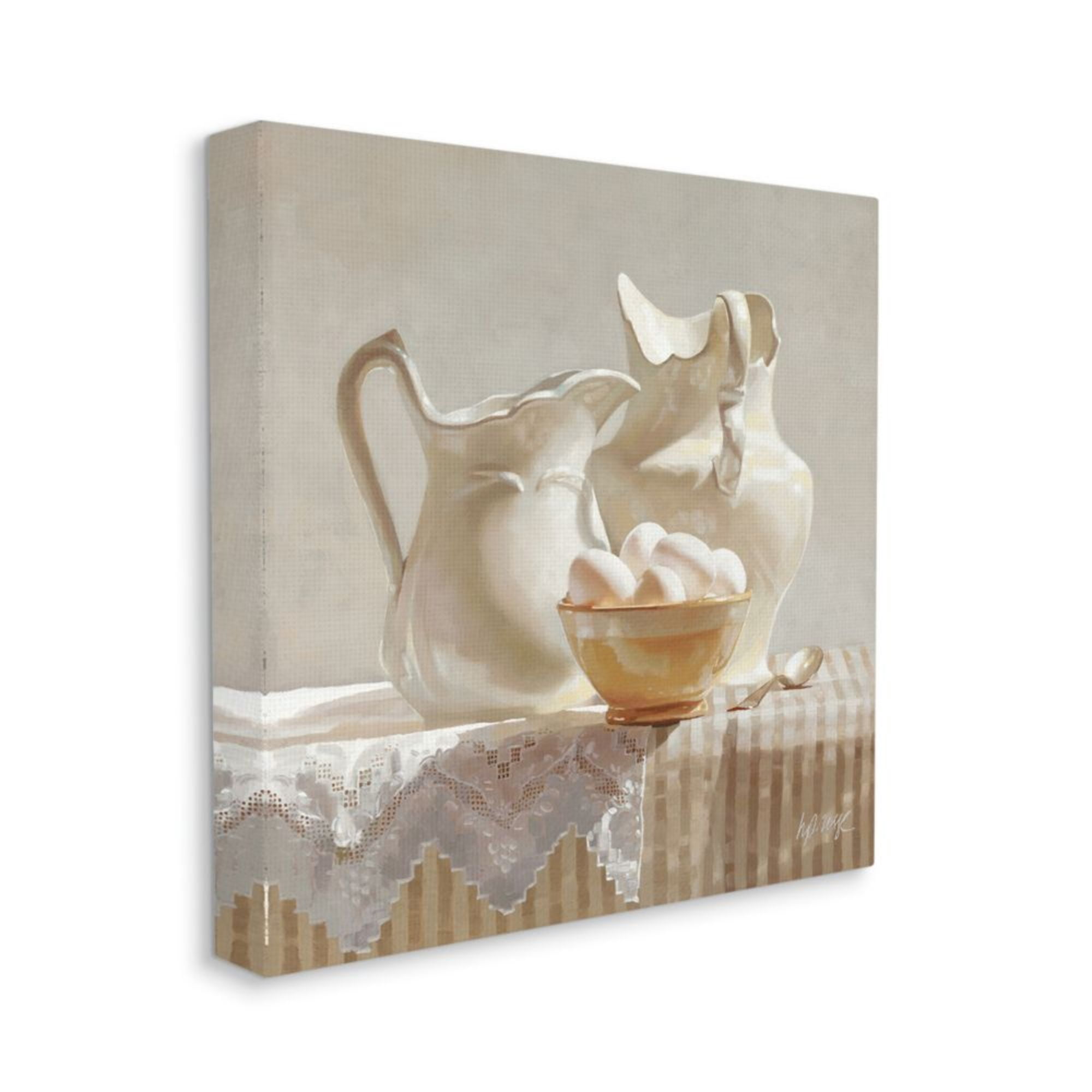 Stupell Industries Country White Pitchers Farm Table Still Life Design by Heide Presse, 30" x 30"