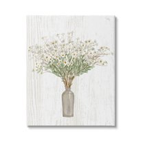 Stupell Industries Country Wildflower Blooms Arrangement Rustic Plank Pattern Graphic Art Gallery Wrapped Canvas Print Wall Art, Design by Ziwei Li