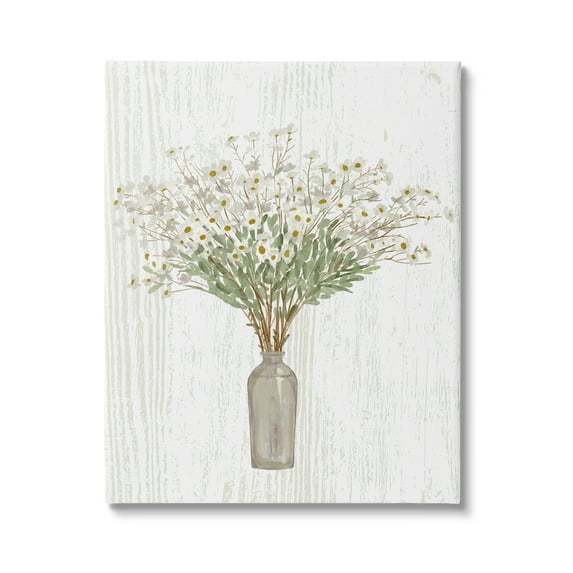 Stupell Industries Country Wildflower Blooms Arrangement Rustic Plank Pattern Graphic Art Gallery Wrapped Canvas Print Wall Art, Design by Ziwei Li