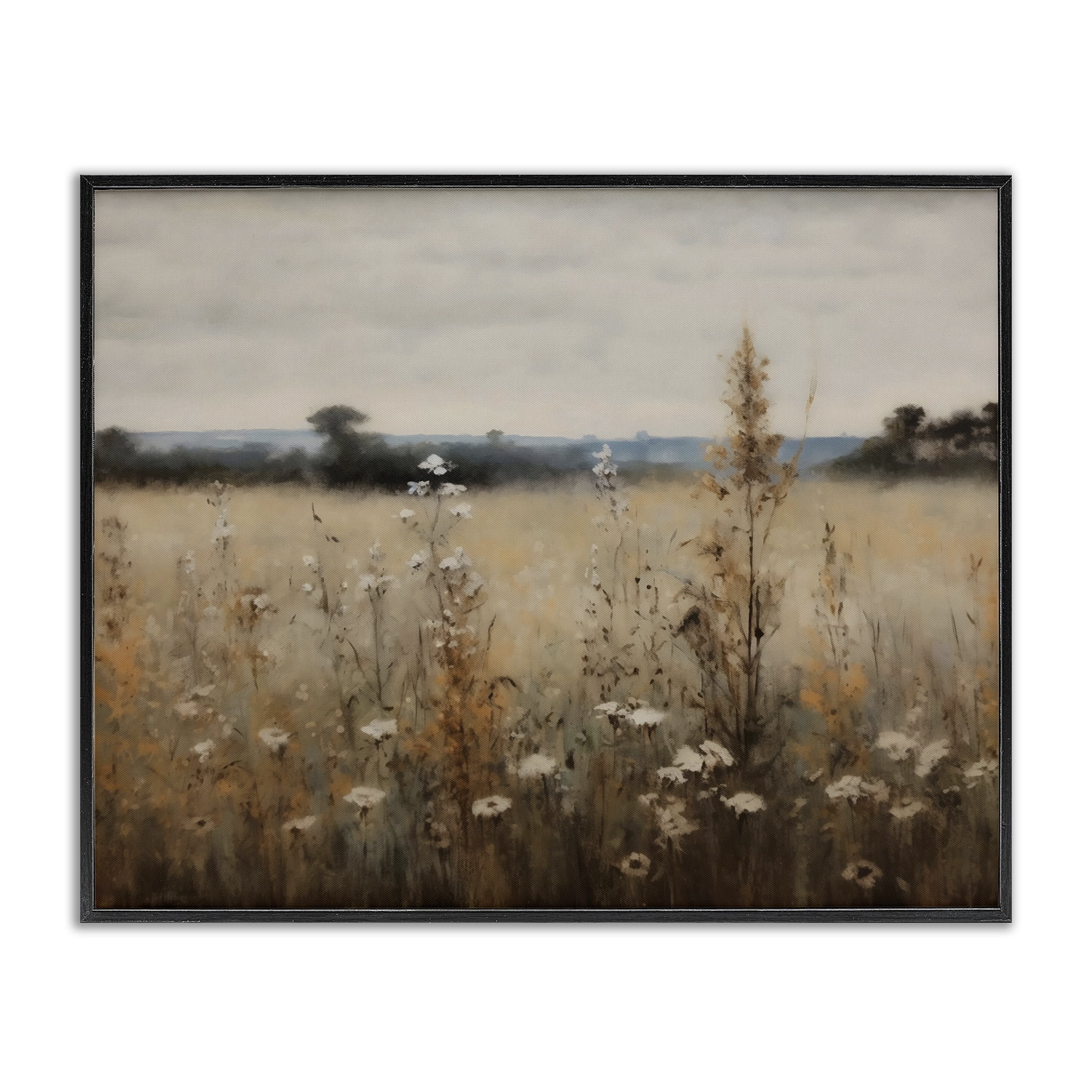 Stupell Industries Country Wildflowers in Misty Meadow Black Framed Giclee Art, design by Creative Studio