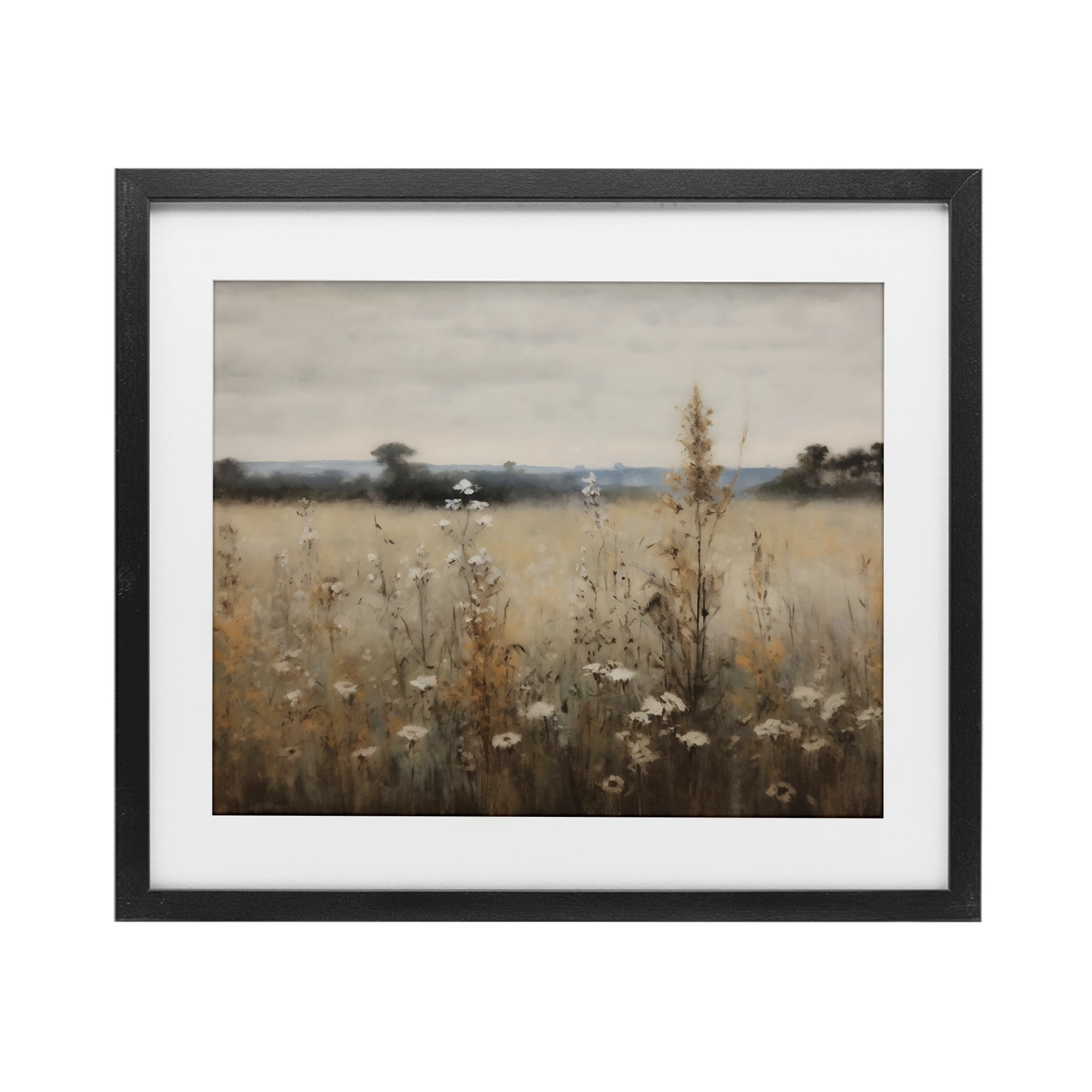 Stupell Industries Country Wildflowers in Misty Meadow Black Framed Print Under Glass, design by Creative Studio