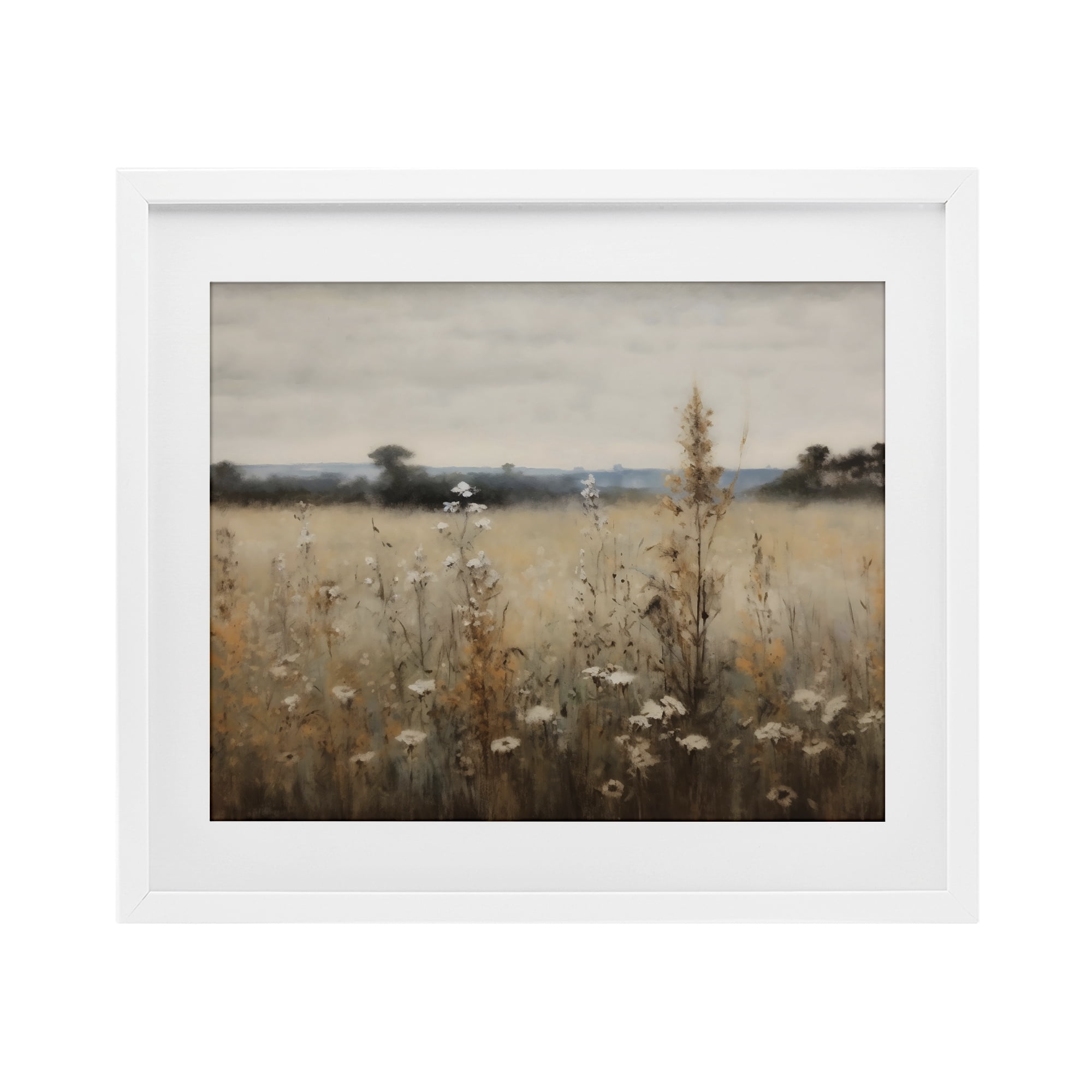 Stupell Industries Country Wildflowers in Misty Meadow White Framed Print Under Glass, design by Creative Studio