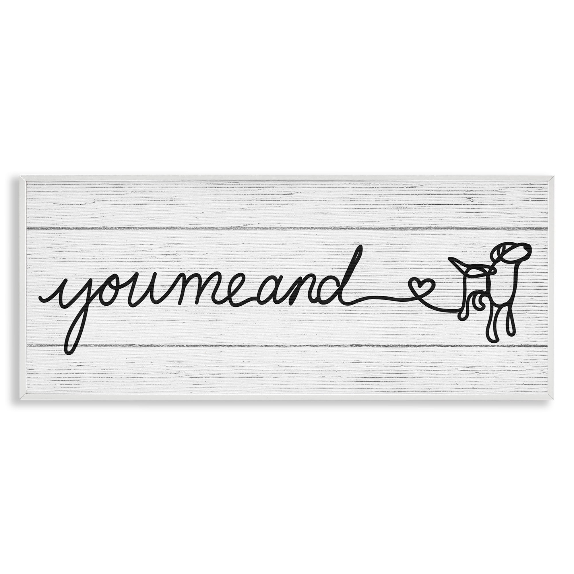 Stupell Industries Country You Me & Dog Typography Painting White Framed Art Print Wall Art, 30 x 13