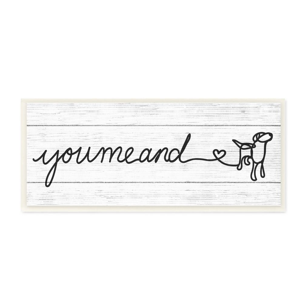 Stupell Industries Country You Me and Dog Quote Rustic Line Design Graphic Art Unframed Art Print Wall Art, 7x17, by Daphne Polselli