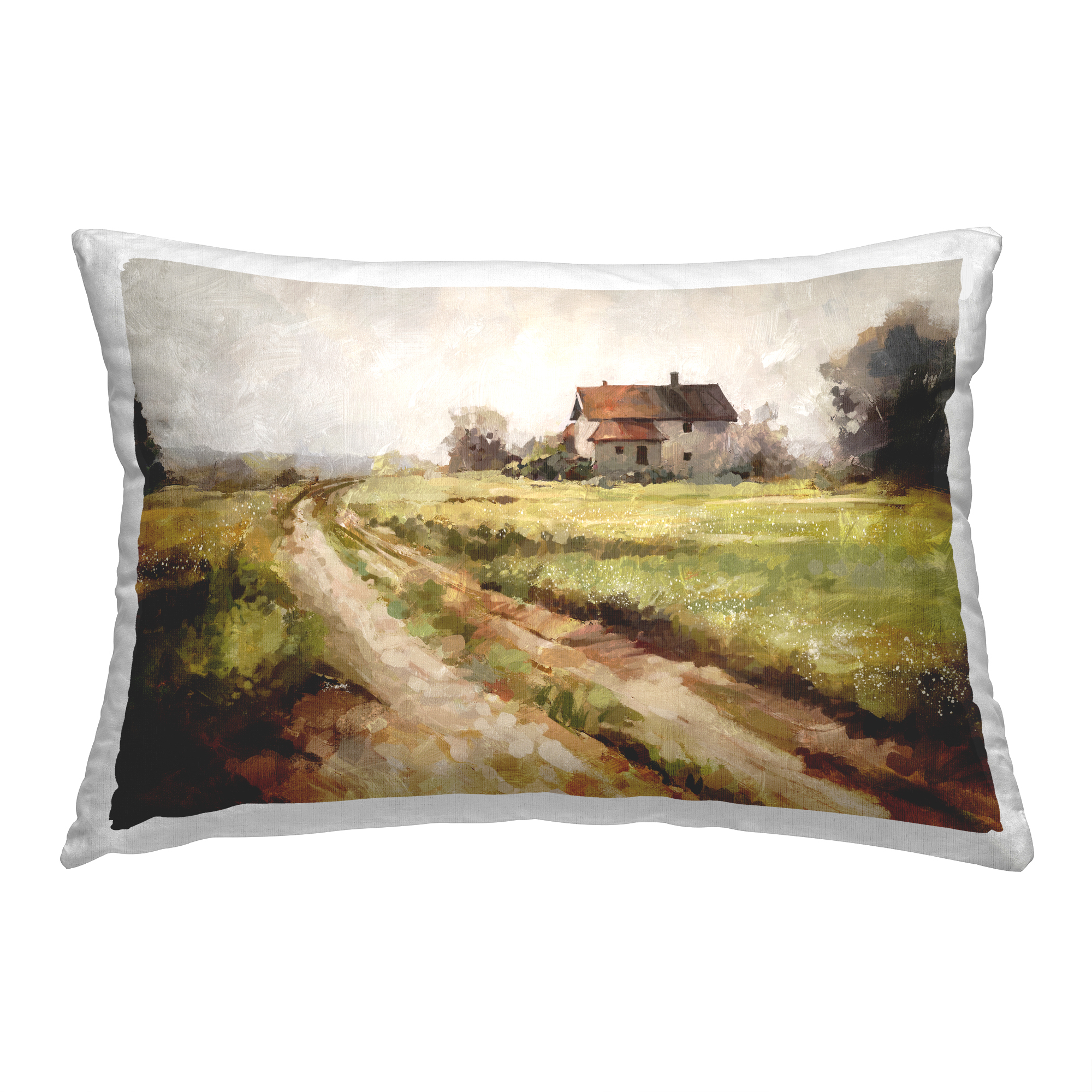 Stupell Industries Countryside Farm Path Decorative Printed Throw Pillow, 14 x 20