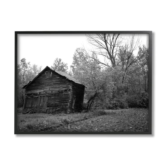 Stupell Industries Countryside Farm Shack Black White Landscape Photography, 30 x 24,Design by Nick Saez