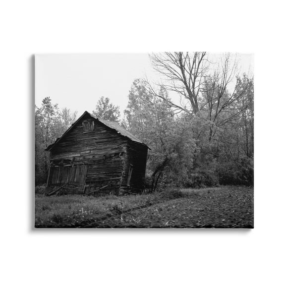 Stupell Industries Countryside Farm Shack Black White Landscape Photography, 48 x 36,Design by Nick Saez