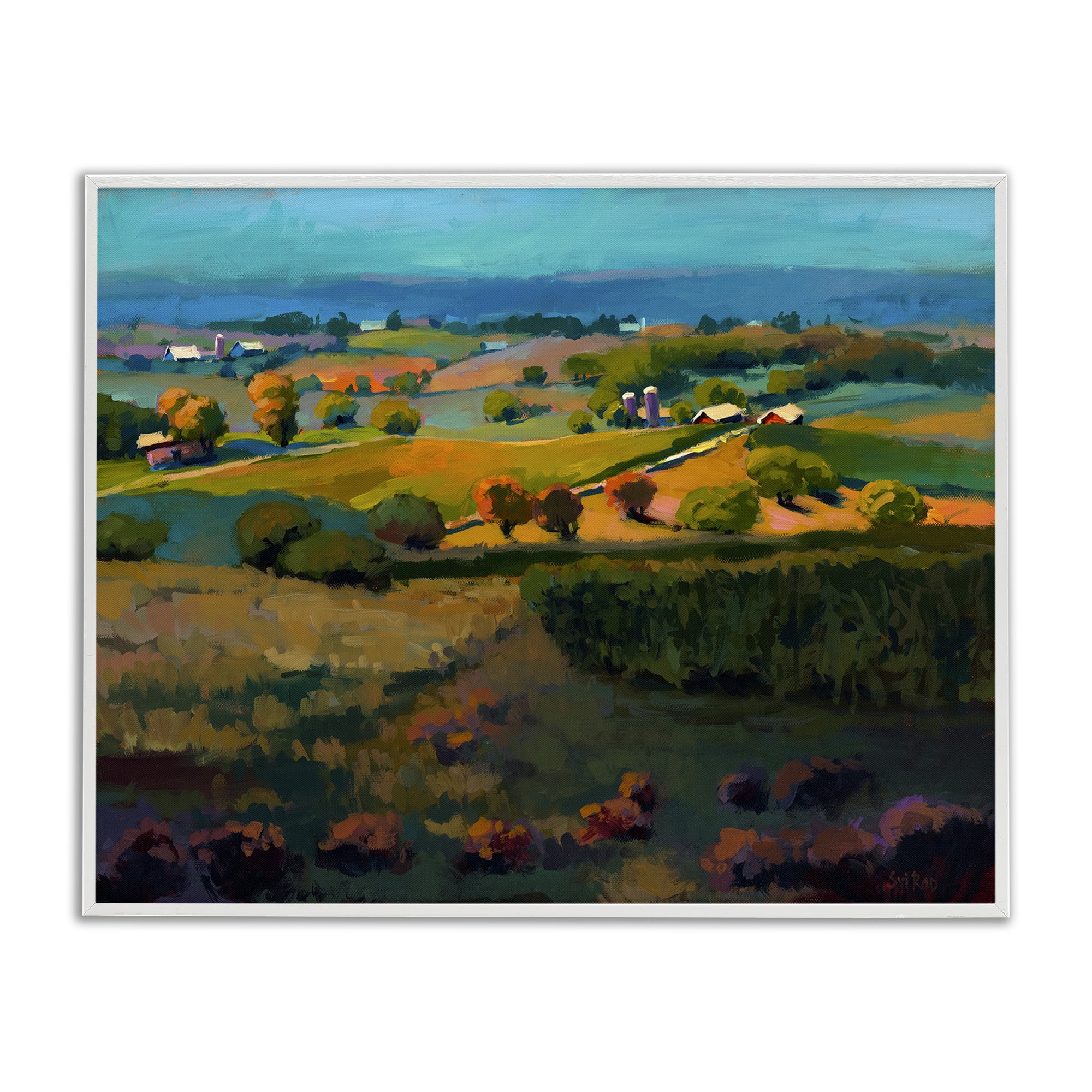 Stupell Industries Countryside Farms Landscape Landscape & Nature Painting White Framed Art Print Wall Art, 30 x 24