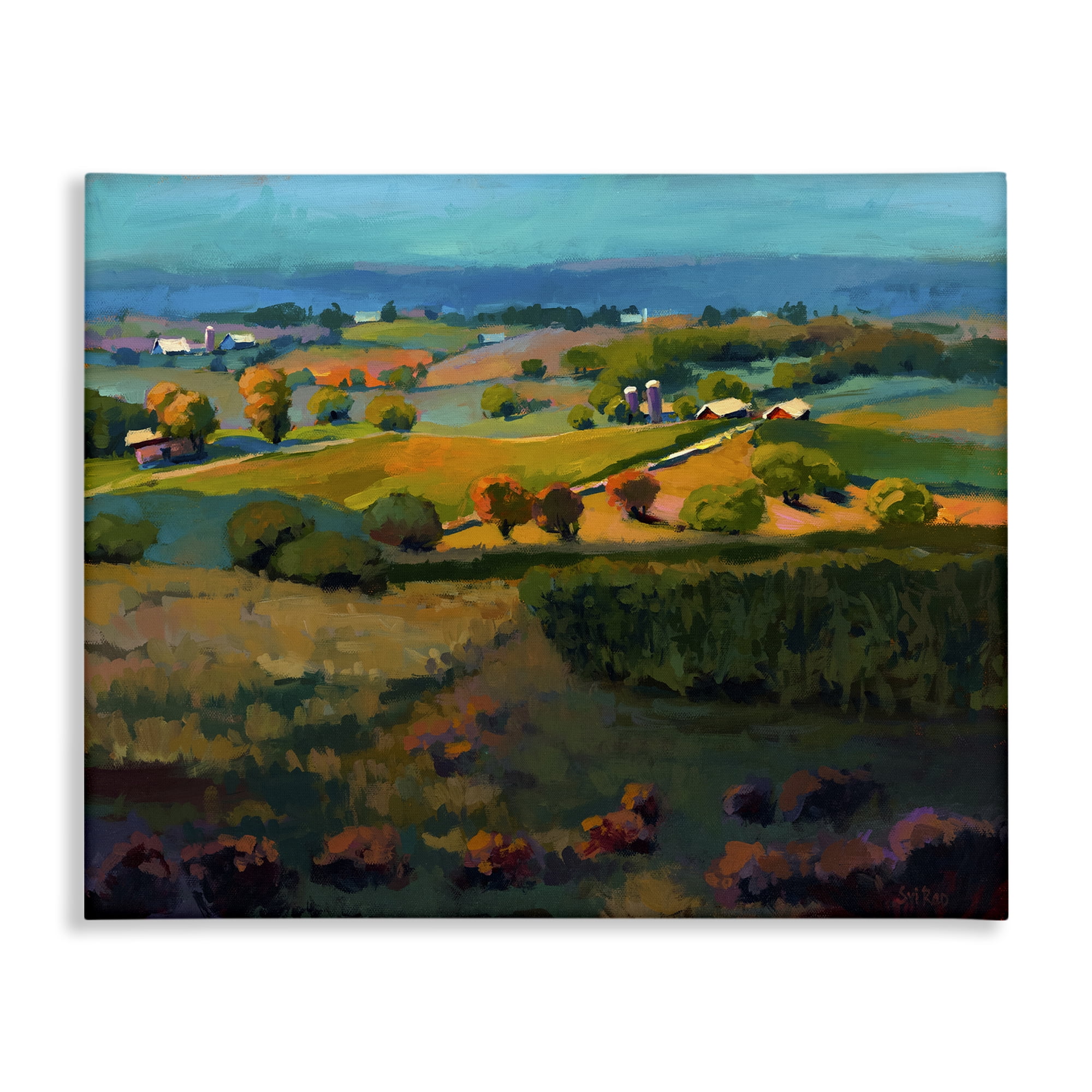 Stupell Industries Countryside Farms Landscape Landscape & Nature Painting Wrapped Canvas Art Print Wall Art, 20 x 16