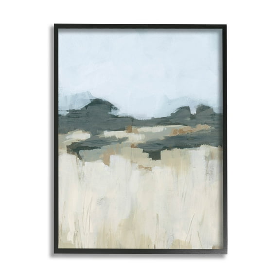 Stupell Industries Countryside Grass Landscape Scene Painting Black Framed Art Print Wall Art, Design by June Erica Vess