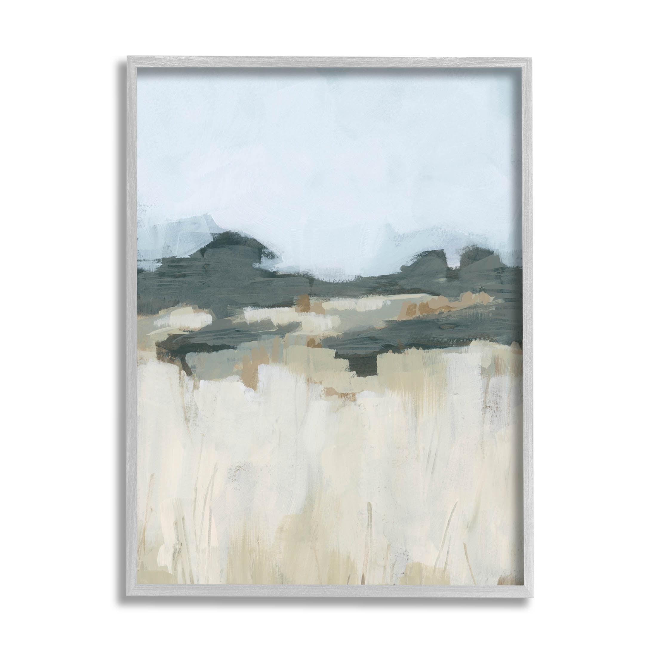 Stupell Industries Countryside Grass Landscape Scene Painting Gray Framed Art Print Wall Art, Design by June Erica Vess