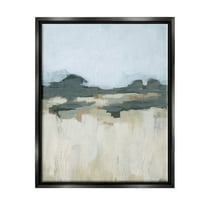 Stupell Industries Countryside Grass Landscape Scene Painting Jet Black Floating Framed Canvas Print Wall Art, Design by June Erica Vess