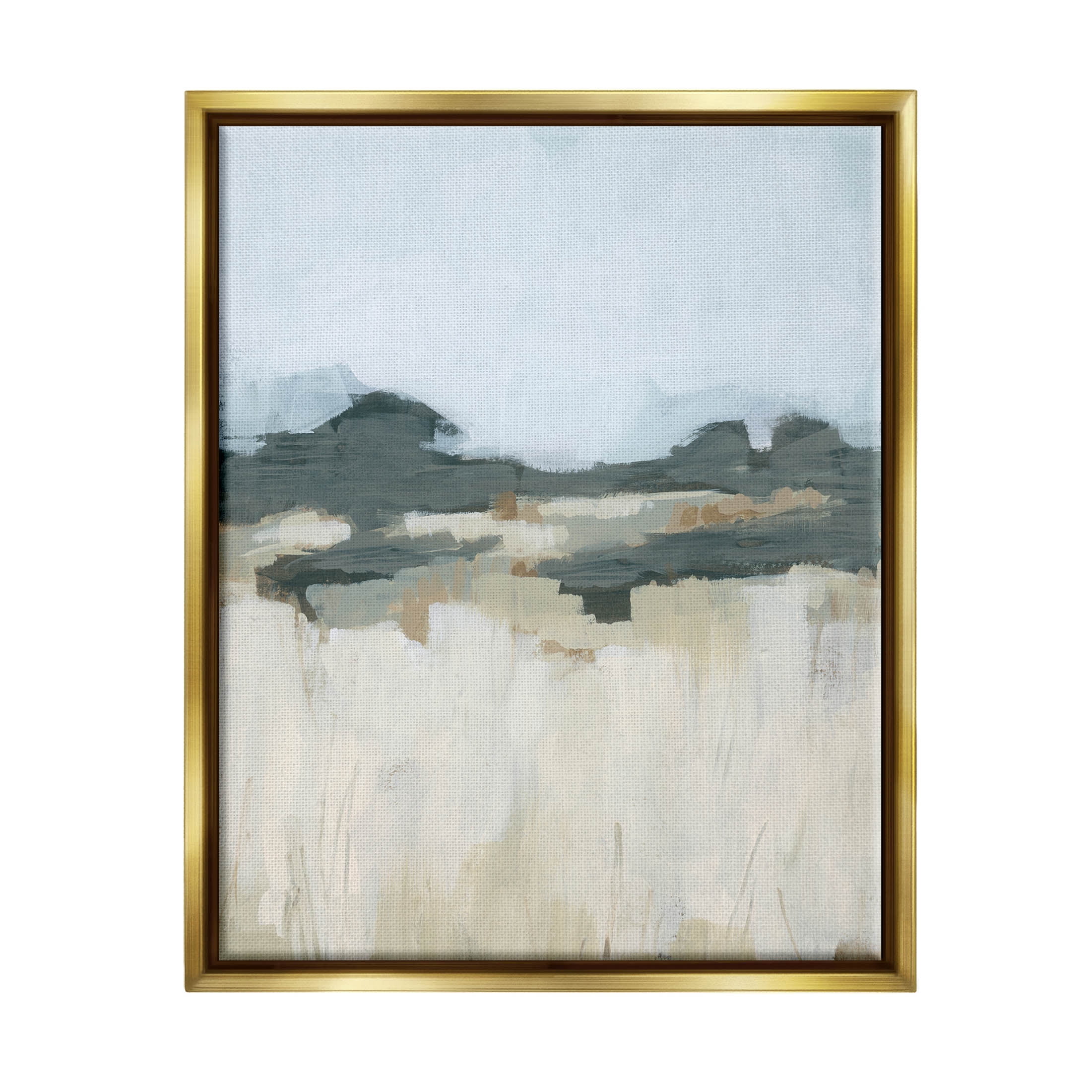 Stupell Industries Countryside Grass Landscape Scene Painting Metallic Gold Floating Framed Canvas Print Wall Art, Design by June Erica Vess