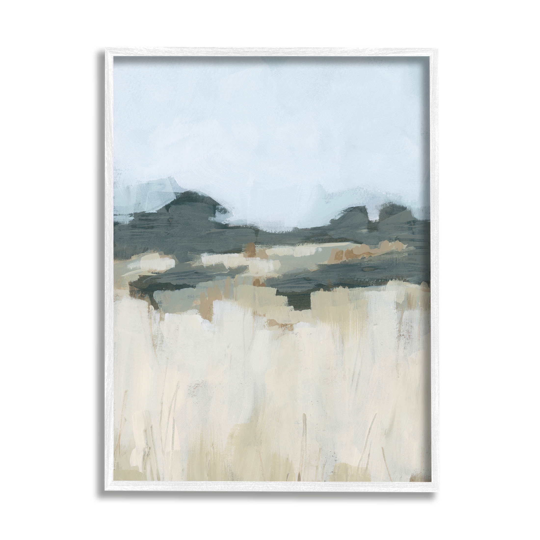 Stupell Industries Countryside Grass Landscape Scene Painting White Framed Art Print Wall Art, Design by June Erica Vess