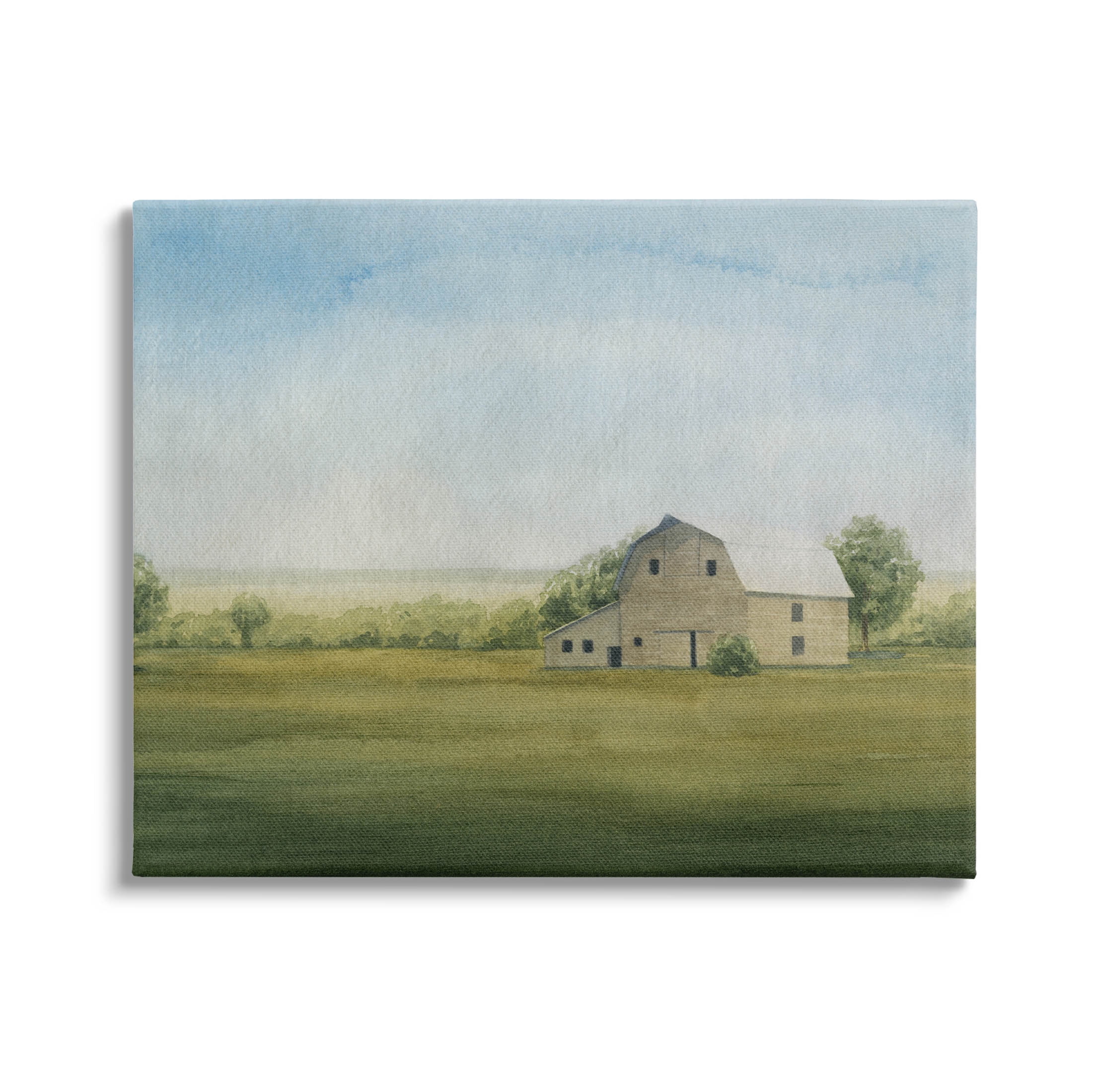 Stupell Industries Countryside Grassland Barn Painting Gallery Wrapped Canvas Print Wall Art, Design by Grace Popp