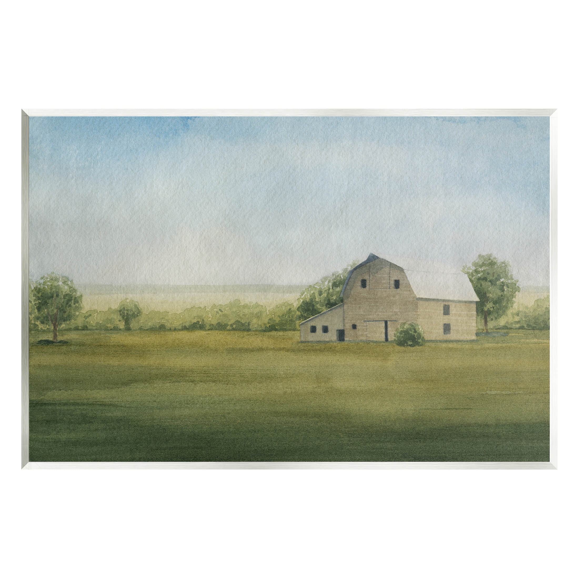 Stupell Industries Countryside Grassland Barn Painting Unframed Art Print Wall Art, Design by Grace Popp