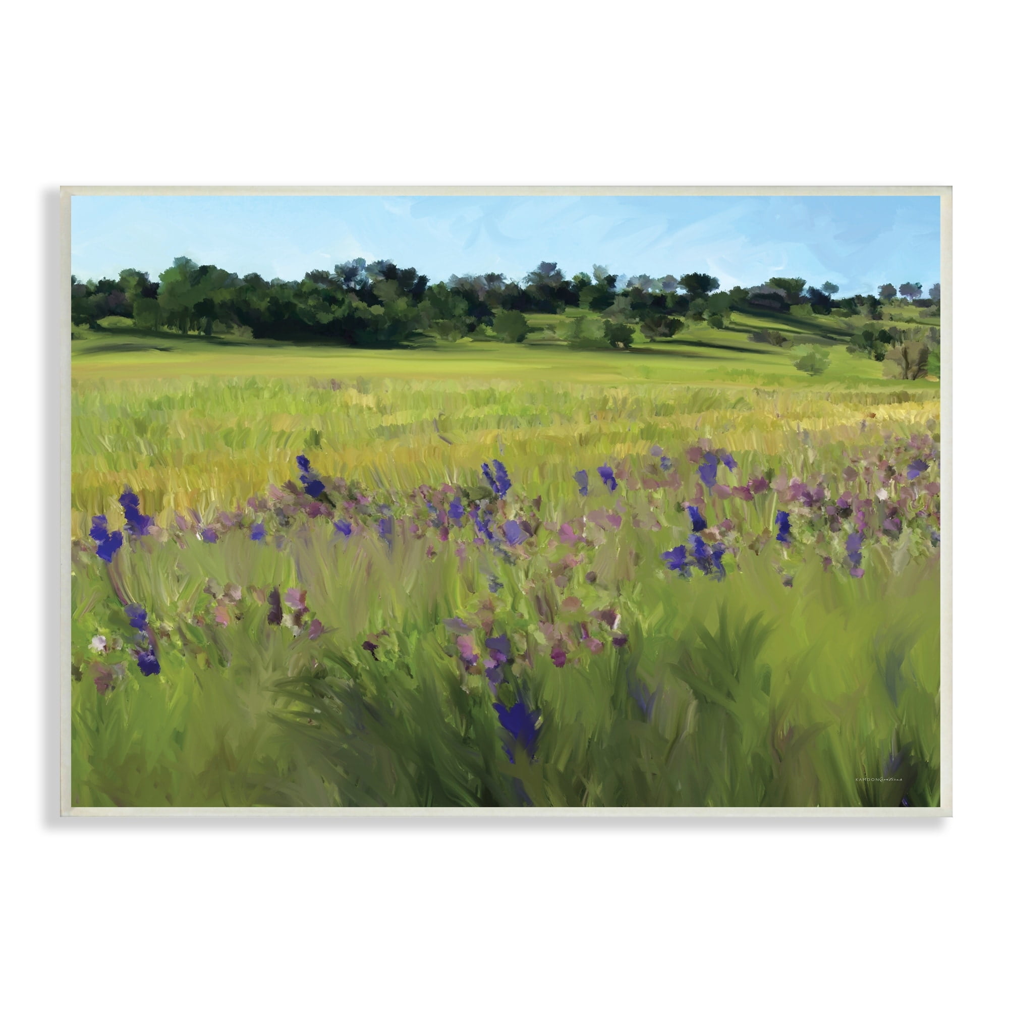 Stupell Industries Countryside Grassland Field Purple Pink Flower Blossoms, 15 x 10, Design by Kamdon Kreations