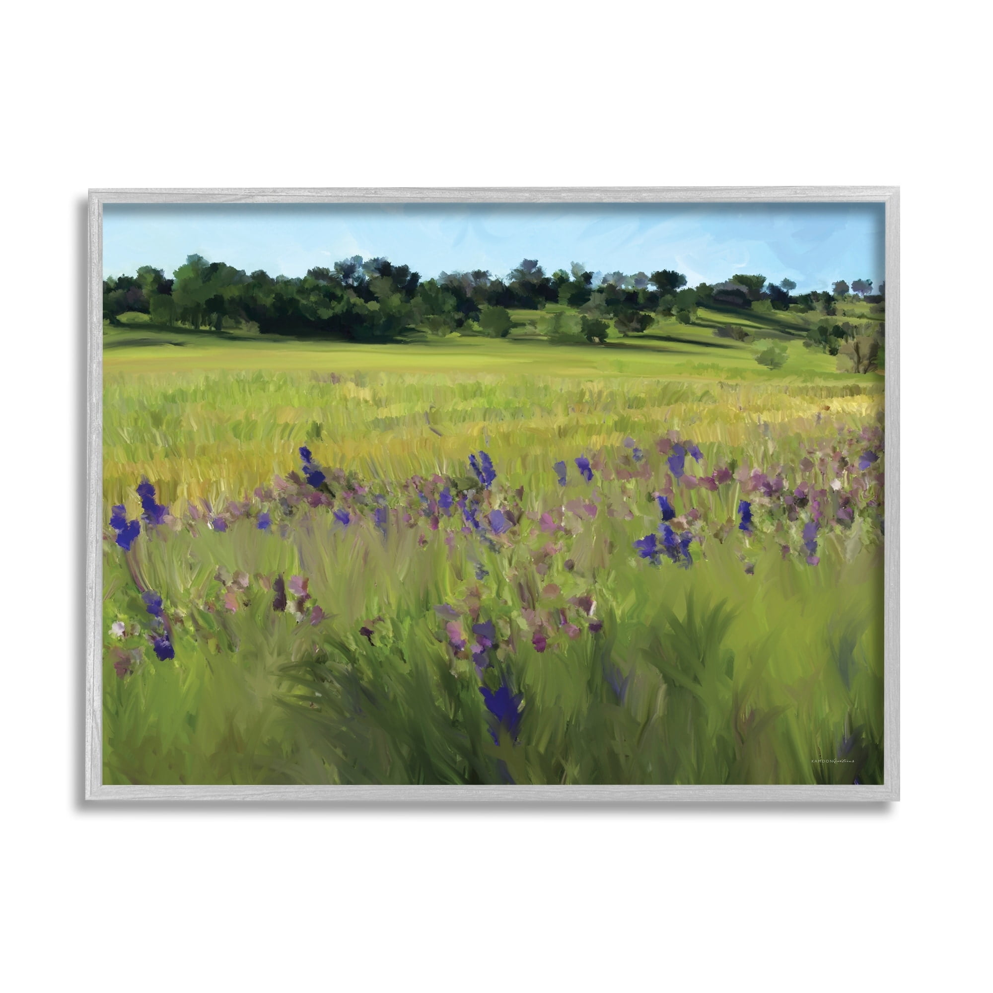 Stupell Industries Countryside Grassland Field Purple Pink Flower Blossoms, 30 x 24, Design by Kamdon Kreations