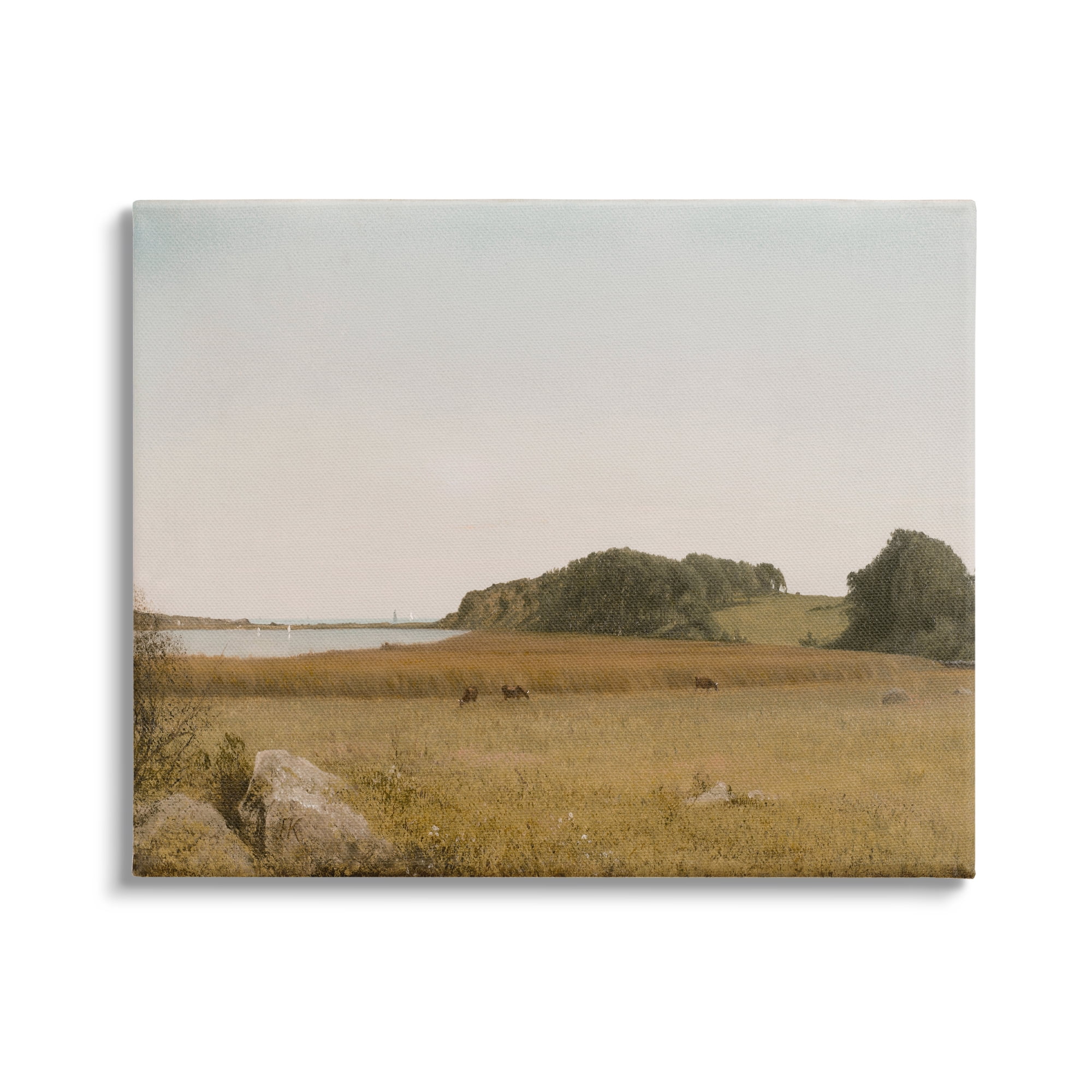Stupell Industries Countryside Grazing Cows Landscape Photography Gallery Wrapped Canvas Art Print Wall Art, 40 x 30
