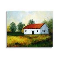 Stupell Industries Countryside Meadow Cottage Landscape Painting Gallery Wrapped Canvas Print Wall Art, Design by Ziwei Li