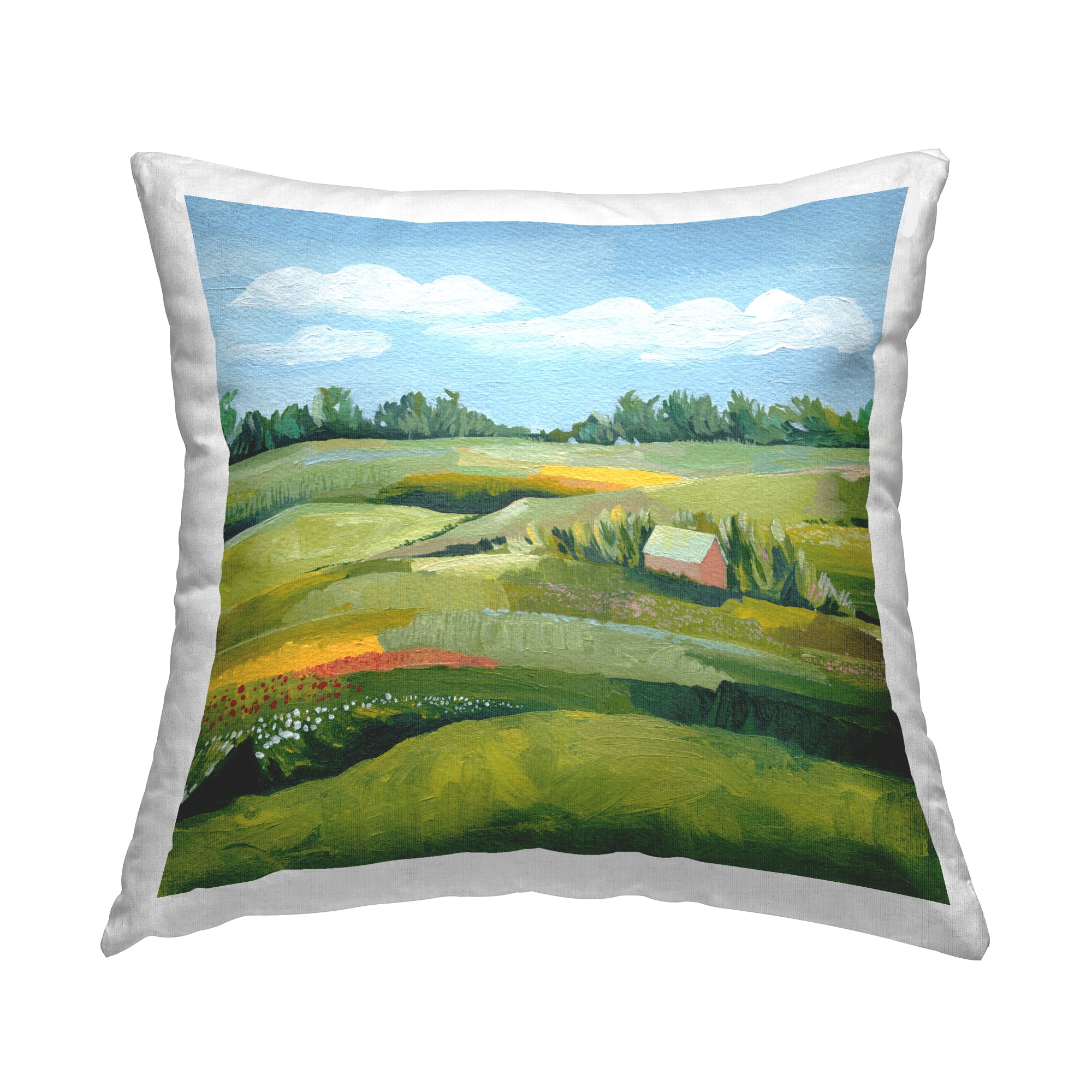 Stupell Industries Countryside Meadow Farm Cottage Printed Throw Pillow Design by Grace Popp