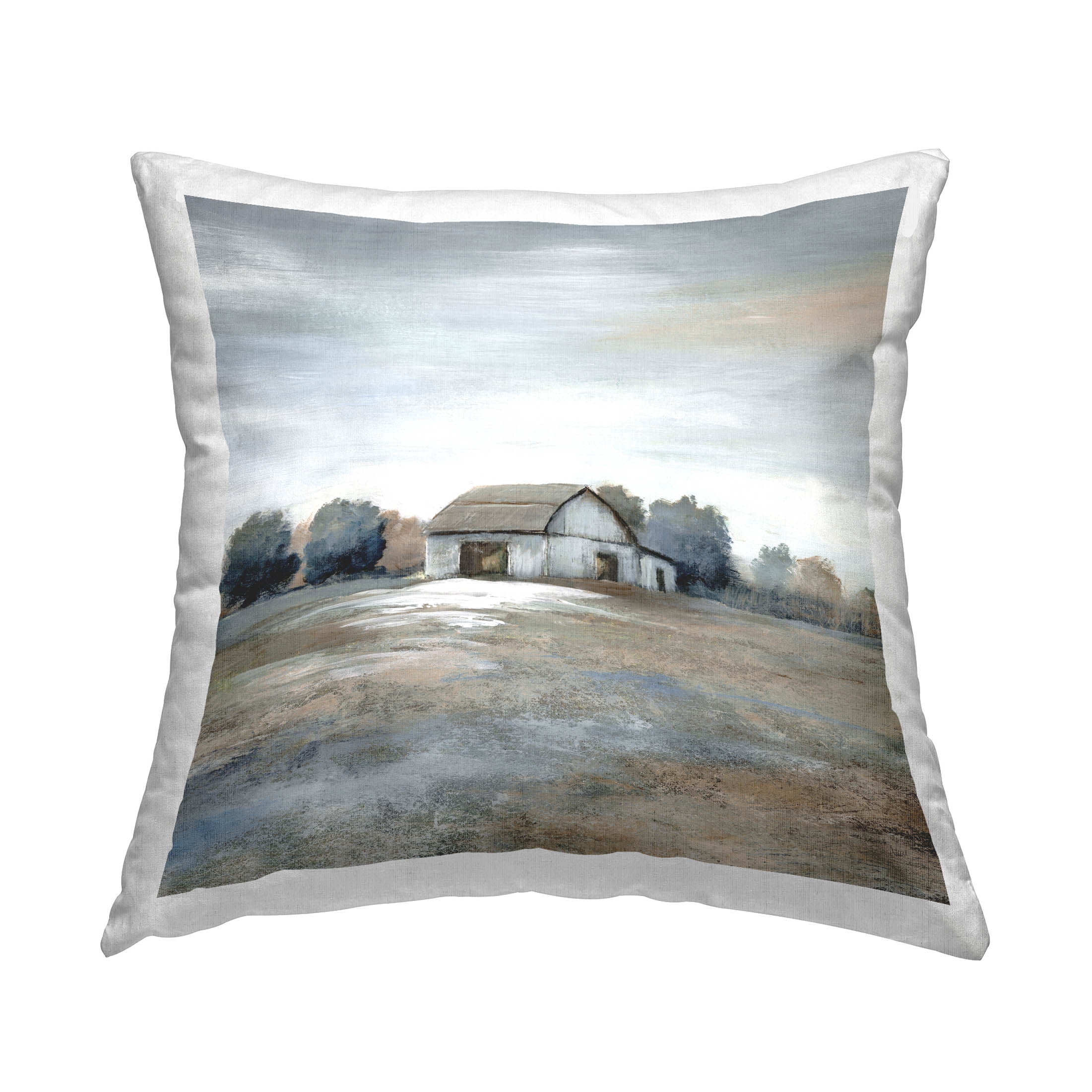 Stupell Industries Countryside Nature Field Barn Printed Throw Pillow Design by Nan